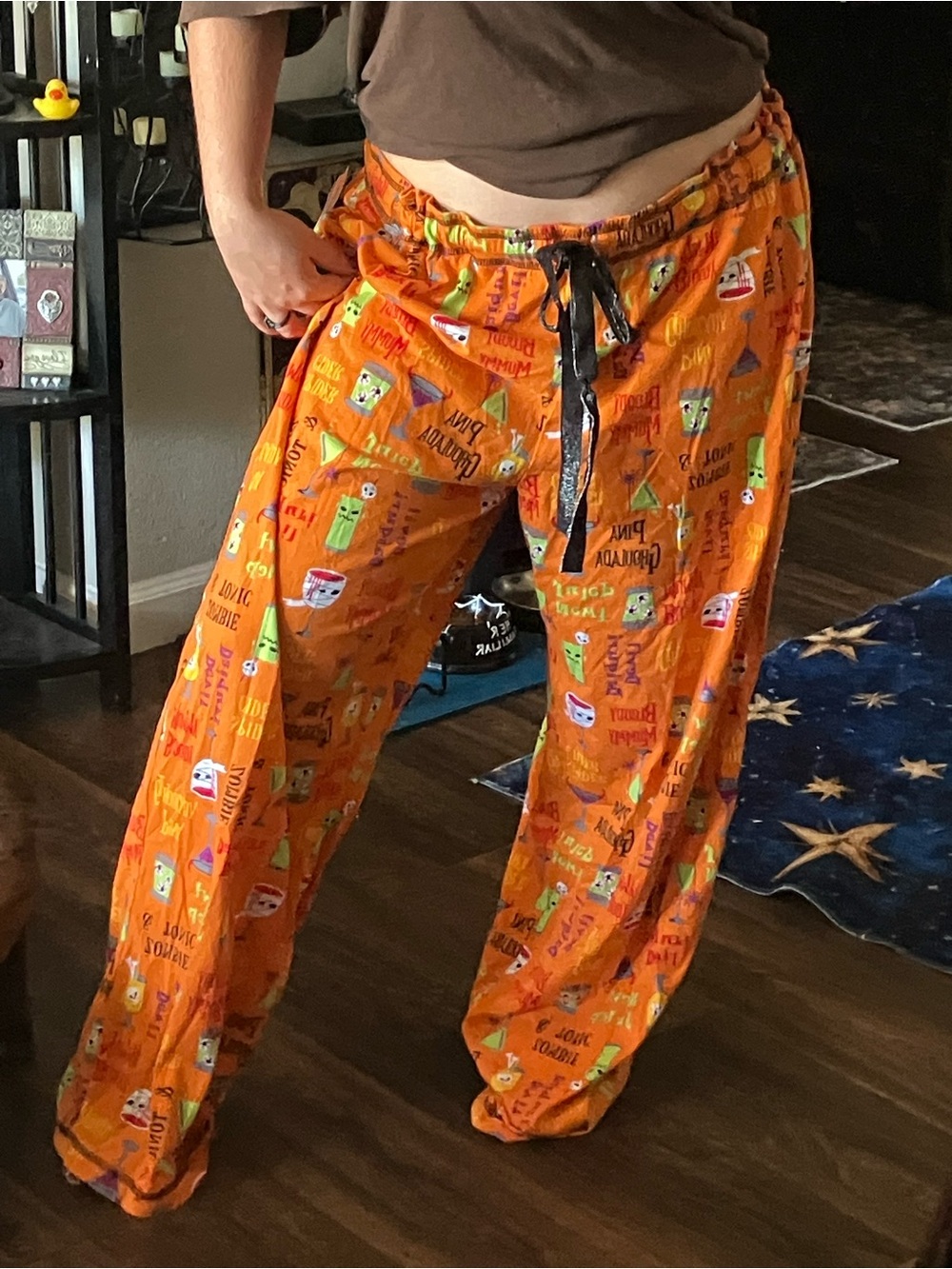 Secret Treasures Orange Halloween Print Pajama Pants